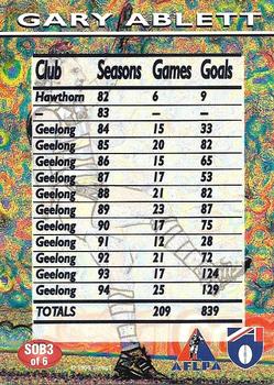 1995 Select AFL - Six of the Best #SOB3 Gary Ablett Back